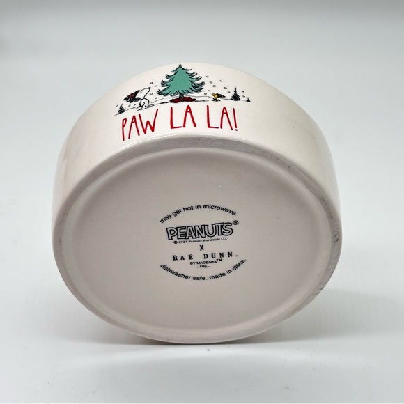 Rae Dunn PAW LA LA! Small ceramic pet bowl - Christmas - Ceramic - 4.5 in - Picture 5 of 5
